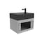 Castello Usa Nile 24-inch Gray Vanity Set with Black Top and Black Handles CB-MC-24G-BL-2053-BL - alternate 7